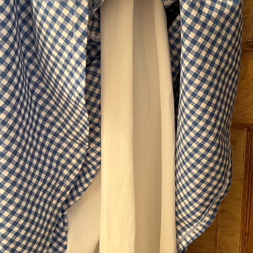 NWT Chetta B Size 12 Blue and White Checked Summer Dress w Tie Belt, Fit & Flare - Picture 6 of 11